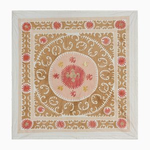 Uzbek Suzani Textile in Embroidered Cotton