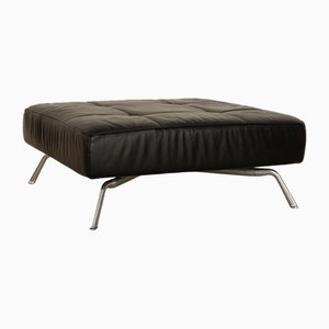 Schwarzer Smala Hocker aus Leder von Ligne Roset