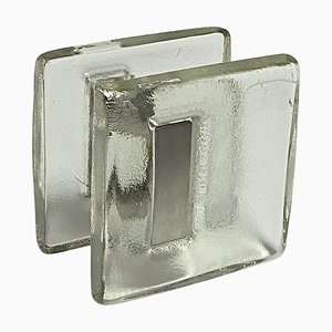 Square Clear Glass Push Pull Door Handles, 1960s