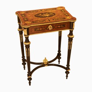 Inlaid Wood Dressing Table with Gilded Bronze Details, France, Late 19th Century