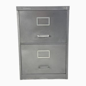Stripped Steel Filing Cabinet with 2 Drawers