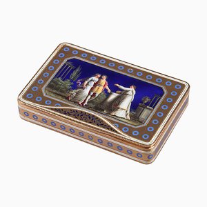 Enamelled Gold Swiss Box. Late 18th Century