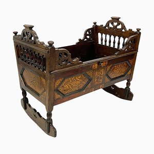 18th Century English Oak Childrens Cradle