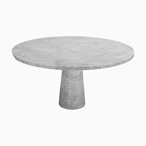 Eros Dining Table in Carrara Marble attributed to Angelo Mangiarotti, 1970s