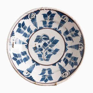 Spanish Manises Blue & White Dish, 19th Century