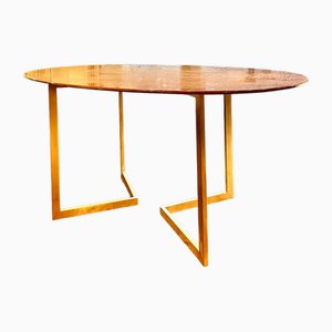 Table Ovale en Marbre Rouge d'Alicante, 1970s