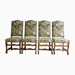 French Tapestry Dining Chairs, Set of 4