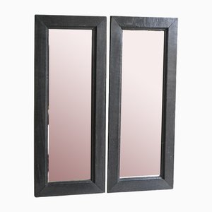 Stained Oak Wall Mirrors, Set of 2