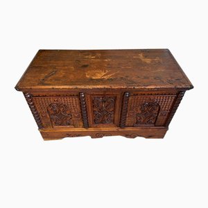 Baroque Chest in Carved Natural Wood