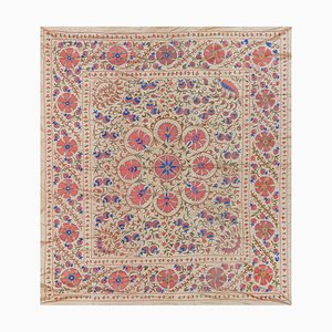 Silk Suzani Tapestry with Floral Design