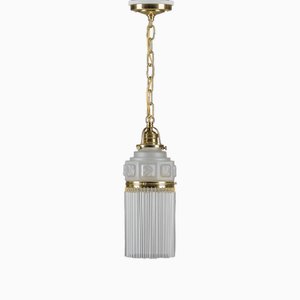 Art Deco Pendant with Frosted Glass Shade, Vienna, Austria, 1920s
