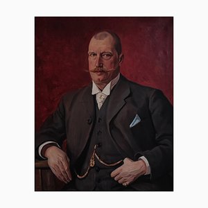 Jules Matthey, Portrait d'un notable à moustache, 1911, óleo sobre lienzo