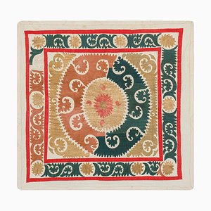 Suzani Faded Tapestry - Nappe ouzbek - Broderie Tribale Tan et Brun Chocolat, Couvre-lit Boho 311 X 44