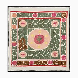 Vintage fané Tan Suzani Tenture murale, Textile de broderie en sourdine 310 X 41