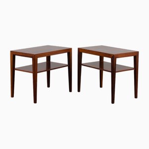Rosewood Night Stands or Side Tables by Severin Hansen for Haslev, Denmark, 1960s, Set of 2