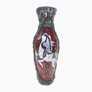Vase Fat Lava Vintage en Faïence attribué à Giulianelli pour Ceramiche San Marino, 1950s