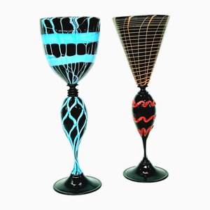 Bicchieri in vetro di Murano di Salviati, 1960, set di 2