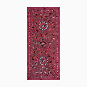 Suzani Wall Decor or Table Runner in Silk with Pomegranate Decor