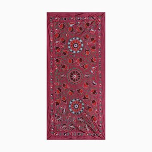 Suzani Wall Decor or Table Runner in Silk with Pomegranate Decor