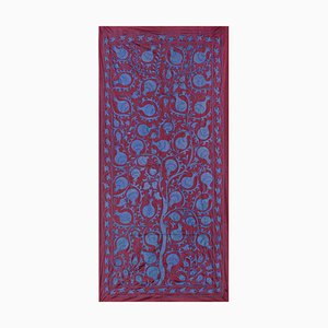 Suzani Throw or Wall Decor in Silk with Pomegranate Decor