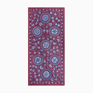 Uzbek Handcrafted Suzani Wall Hanging Decor in Silk with Embroidery