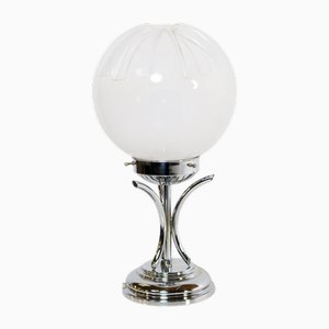 Tischlampe aus Chrom & Muranoglas