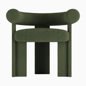 Collector Modern Cassette Chair Fully Upholstered in Bouclé Green Fabric by Alter Ego