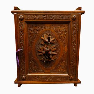 Antique German Carved Wooden Key Cabinet, 1890s