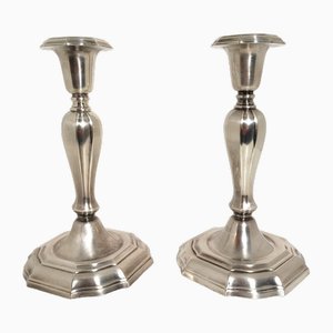 Neoclassical Candlesticks in Silver, Set of 2