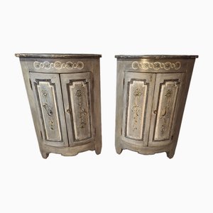 Large Provencal Painted Cabinets, Set of 2
