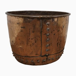 Maceta de caldera o papelera de cobre, siglo XIX