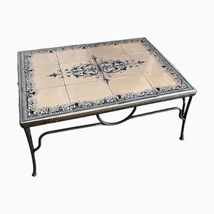 Spanish Wrought Iron and Tiles Coffee Table