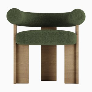 Collector Modern Cassette Chair in Bouclé Green Fabric by Alter Ego