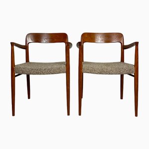 Danish No. 56 Dining Chairs in Teak by Niels O. Møller for J.L. Møller, 1950s, Set of 2