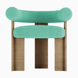 Collector Modern Cassette Chair in Bouclé Teal Fabric by Alter Ego