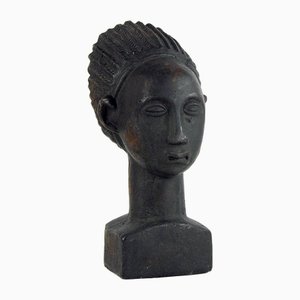 Sculpture Tête d'Akan Moderniste, Ghana, 1980s