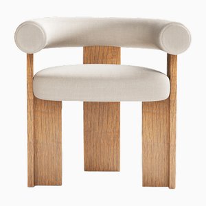 Collector Modern Cassette Chair in White Fabric and Oak by Alter Ego