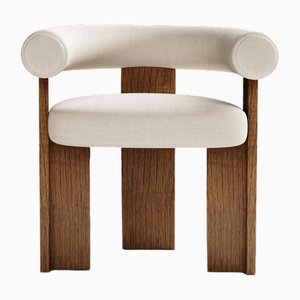 Collector Modern Cassette Chair in White Fabric and Smoked Oak by Alter Ego