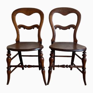 Set of Birch Balloon Backed Chairs