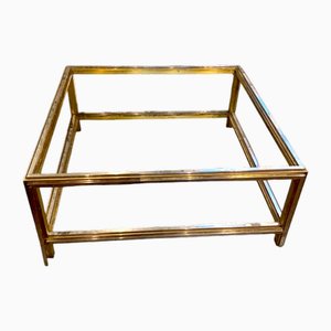 Mid-Century Iron and Brass Coffee Table