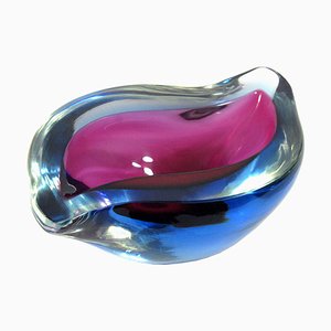 Italian Sommerso Murano Glass Geode Dish, 1960s
