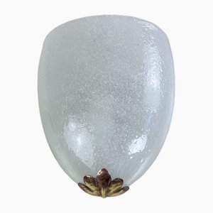 Mid-Century Wall Lamp in Murano Glass and Brass in the style of Hercules Barovier, 1950s