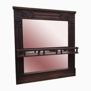Art Deco Style Shelf Mirror with Oak Frame, 1920s