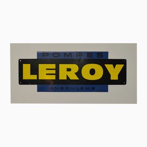 Plaque Publicitaire Pompe Leroy, 1950s