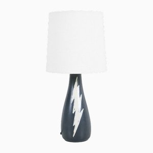Lámpara de mesa Lightning Bolt danesa de cerámica, años 60