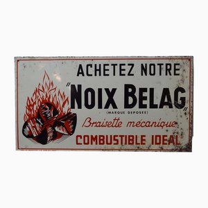 Plaque Publicitaire Noix Belag, 1950s