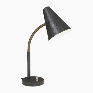 Schwarze dänische Mid-Century Schreibtischlampe aus Metall, 1960er