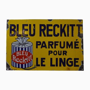 Plaque Émaillée Bleu Reckitt, 1930s