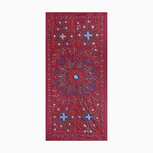 Usbekischer Suzani Wandteppich aus Seide mit Stickerei