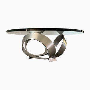Chrome and Glass Table attributed to Knut Hesterberg, 1970s